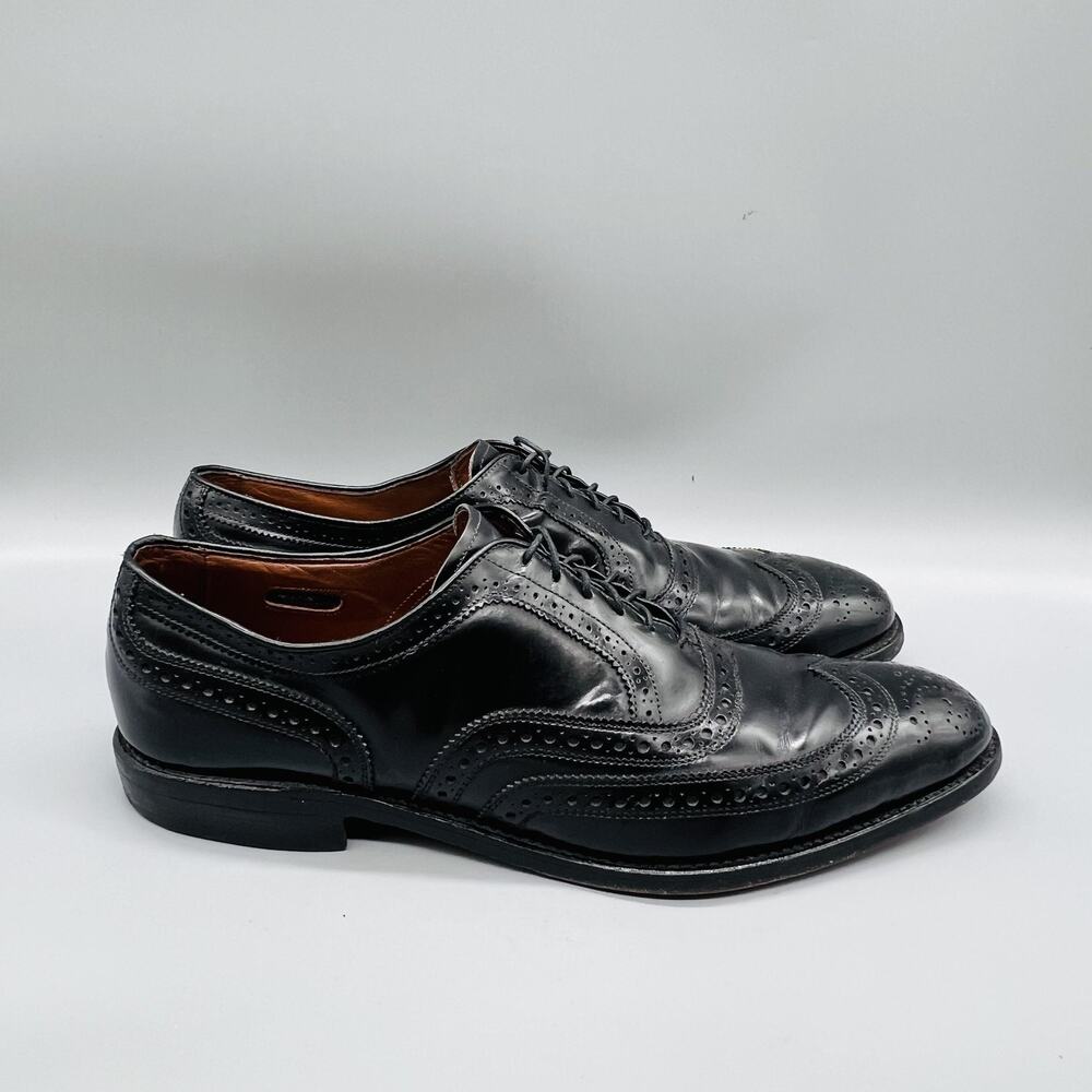 Allen Edmonds Shoes Mens 11 Black Leather McAllister Wingtip Oxford Dress Brogue